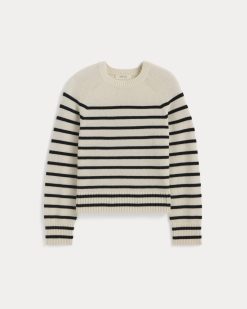 Alternative view of The Boxy Crew in Cashmere | Bone / Black