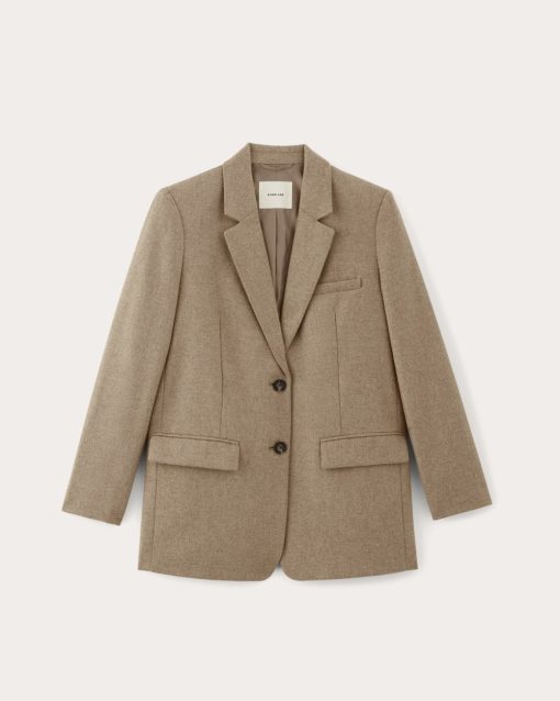 Alternative view of The Oversized Blazer in Wool | Beige Twill