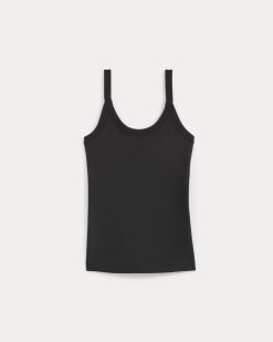Alternative view of Soft Stretch U-Neck Tank | Black