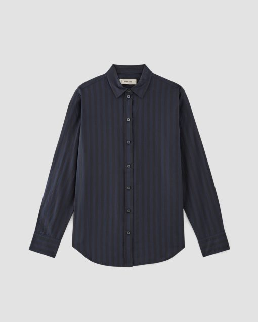 Alternative view of The Must-Have Shirt in Silky Cotton | Navy / Black