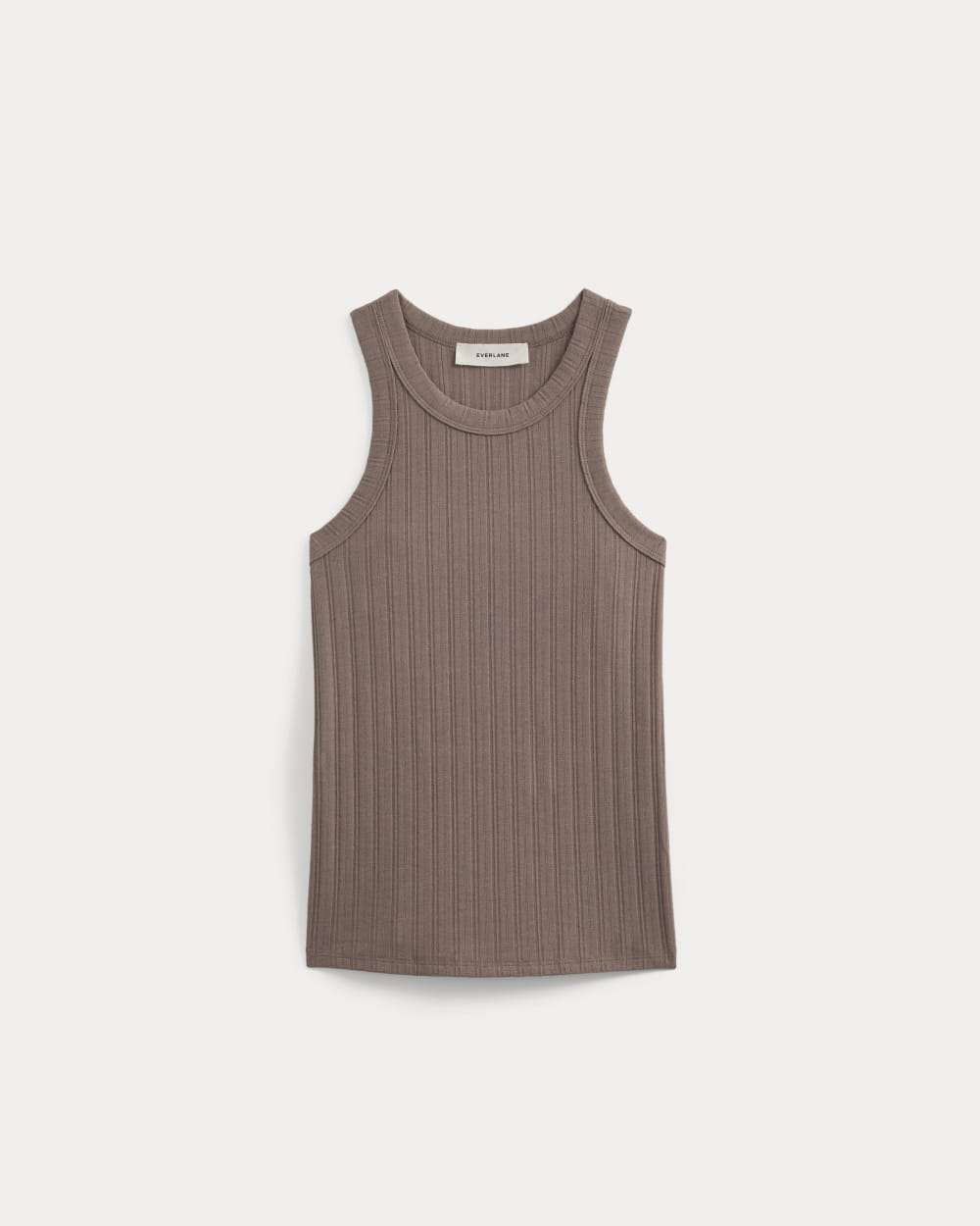 Racerback Tank in Pointelle | Heathered Chocolate Chip - Image 2