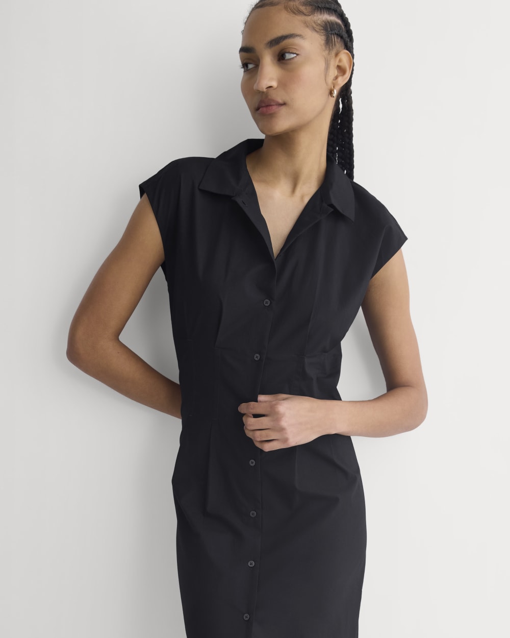 Muscle Shirtdress in Lightweight Cotton | Black - Image 5