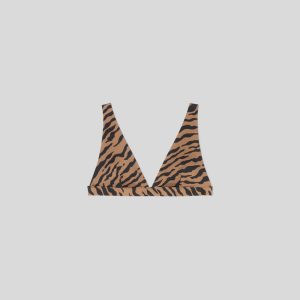Alternative view of The ReNew Plunge Triangle Top | Tiger Stripe Toasted Coconut