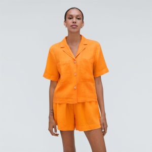Alternative view of The Linen Workwear Shirt | Turmeric