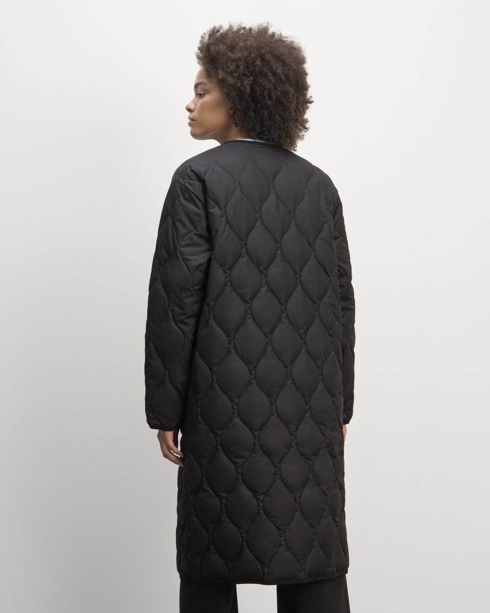 The Long Quilted Liner | Black - Image 6