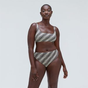 Alternative view of The Square-Neck Bikini Top |  Black / Canvas