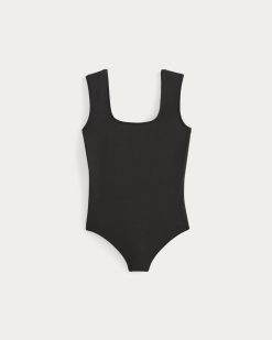 Alternative view of The Form Square-Neck Bodysuit | Black