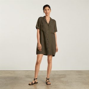 Alternative view of The Linen Workwear Dress | Beech
