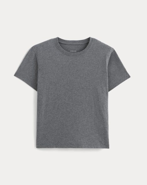 Alternative view of The Box-Cut Tee in Essential Cotton | Heathered Charcoal | No Pocket