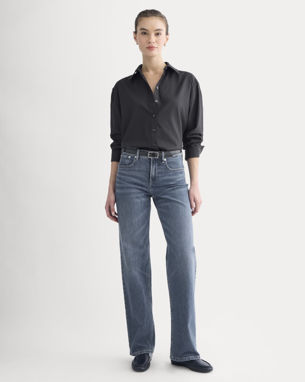 Everyday Shirt in Silky Cotton | Black - Image 3