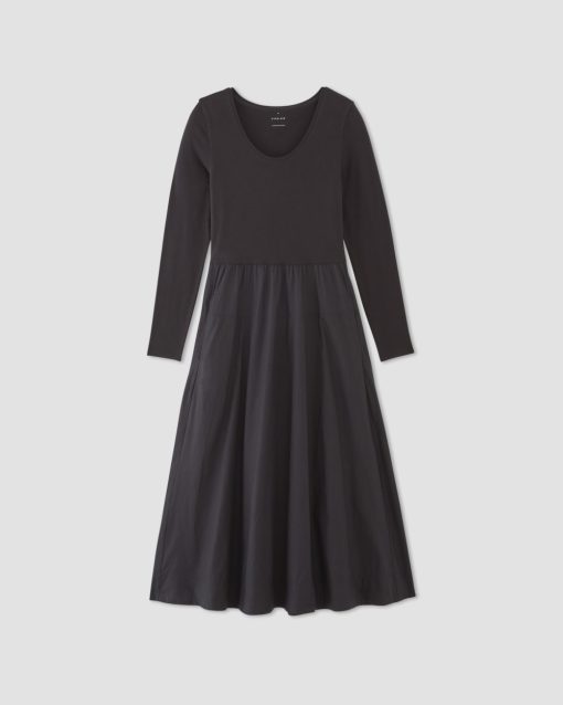 Alternative view of The Long-Sleeve Riviera Dress | Black