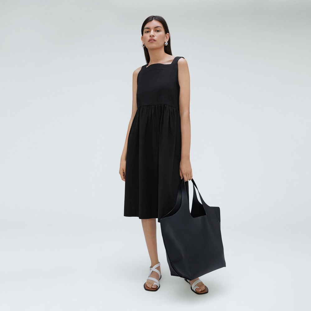 The Seersucker Midi Dress | Black - Image 6