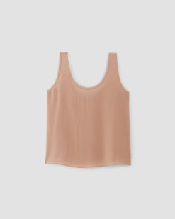 Alternative view of The Scoop Tank in Washable Silk | Blush Pink