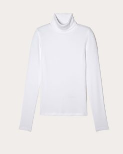 Alternative view of The Luxe Rib Turtleneck | White