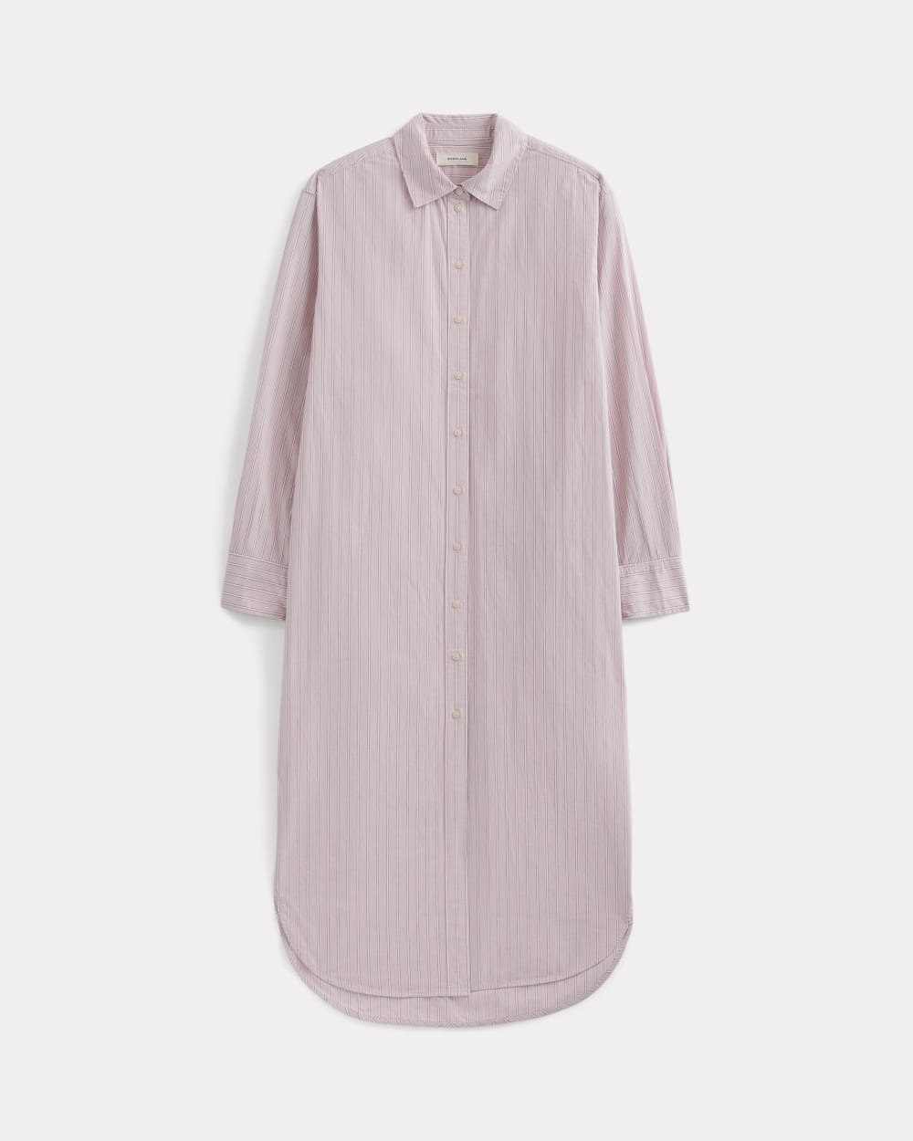 Midi Shirtdress in Ultrasoft Cotton | Burnished Lilac/Gardenia - Image 2