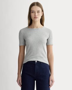 The Luxe Rib Crew | Heathered Grey