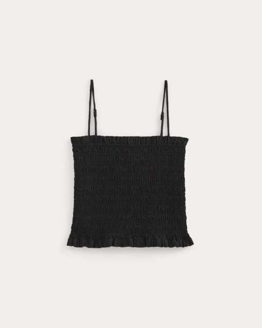Alternative view of Gauze Smocked Cami | Black