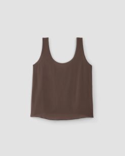 Alternative view of The Scoop Tank in Washable Silk | Cocoa