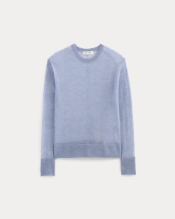 Alternative view of The Air Alpaca™ Relaxed Crew Top | Soft Blue