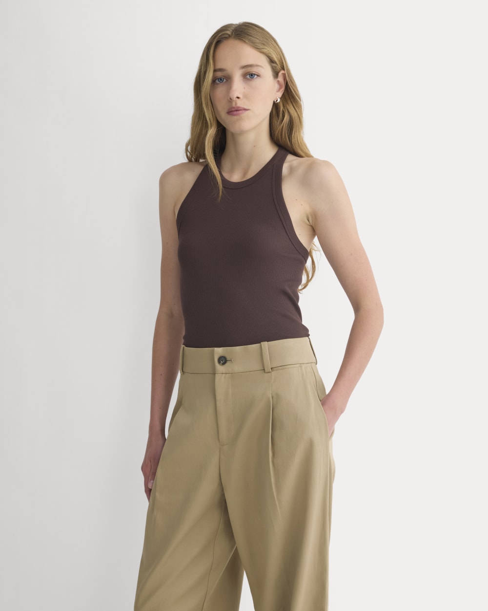 Wide-Leg Trouser in Buttersmooth | Ash Brown | 32 Inseam - Image 5