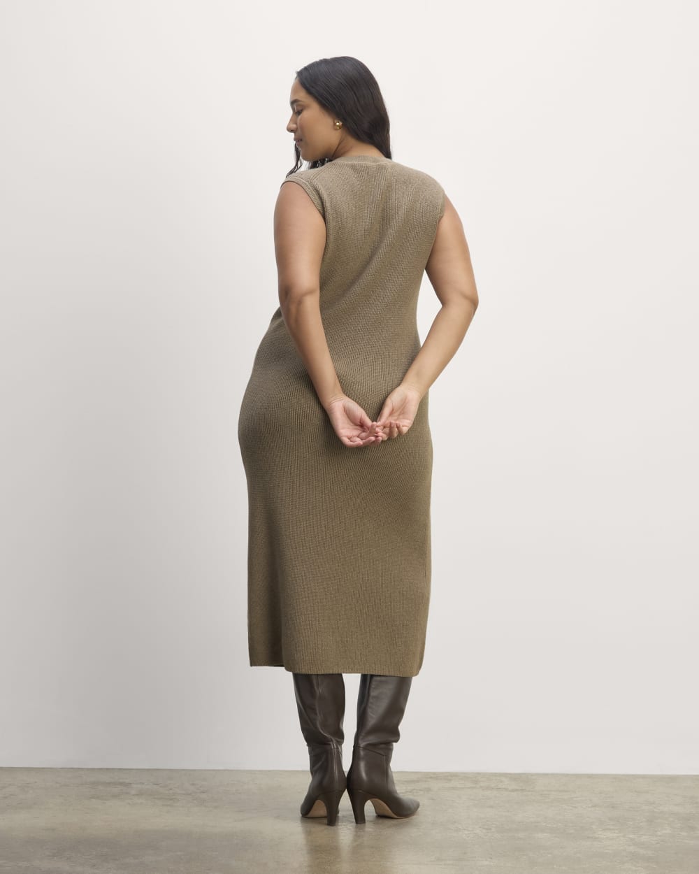 The Midi Dress in Everyday Cotton | Heather Taupe - Image 6