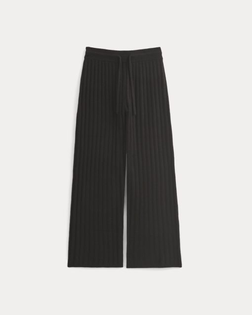 Alternative view of Straight-Leg Pant in Wool Cashmere | Black