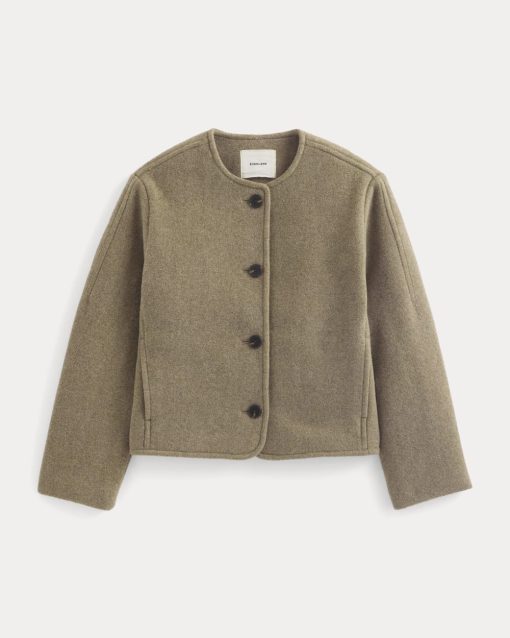Alternative view of The Cocoon Coat in Wool | Heather Taupe
