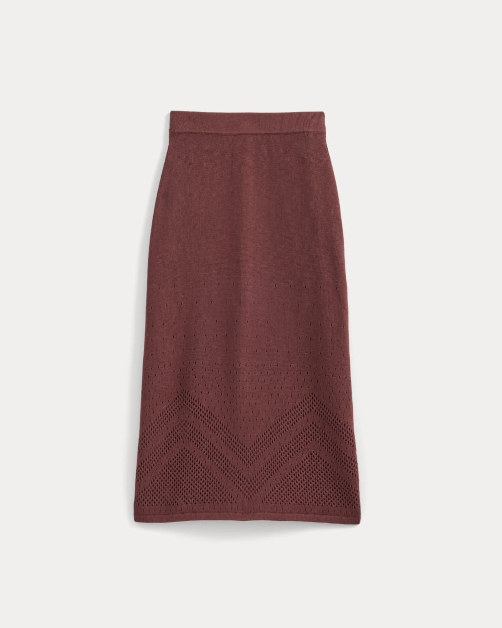 Lace-Knit Maxi Skirt | Henna Red - Image 2