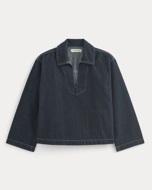 Alternative view of The Cropped Denim Tunic | Tungsten Rinse