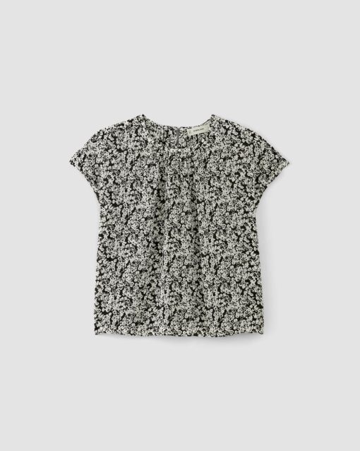 Alternative view of The Gathered Neck Top | Black / Bone Mini Floral
