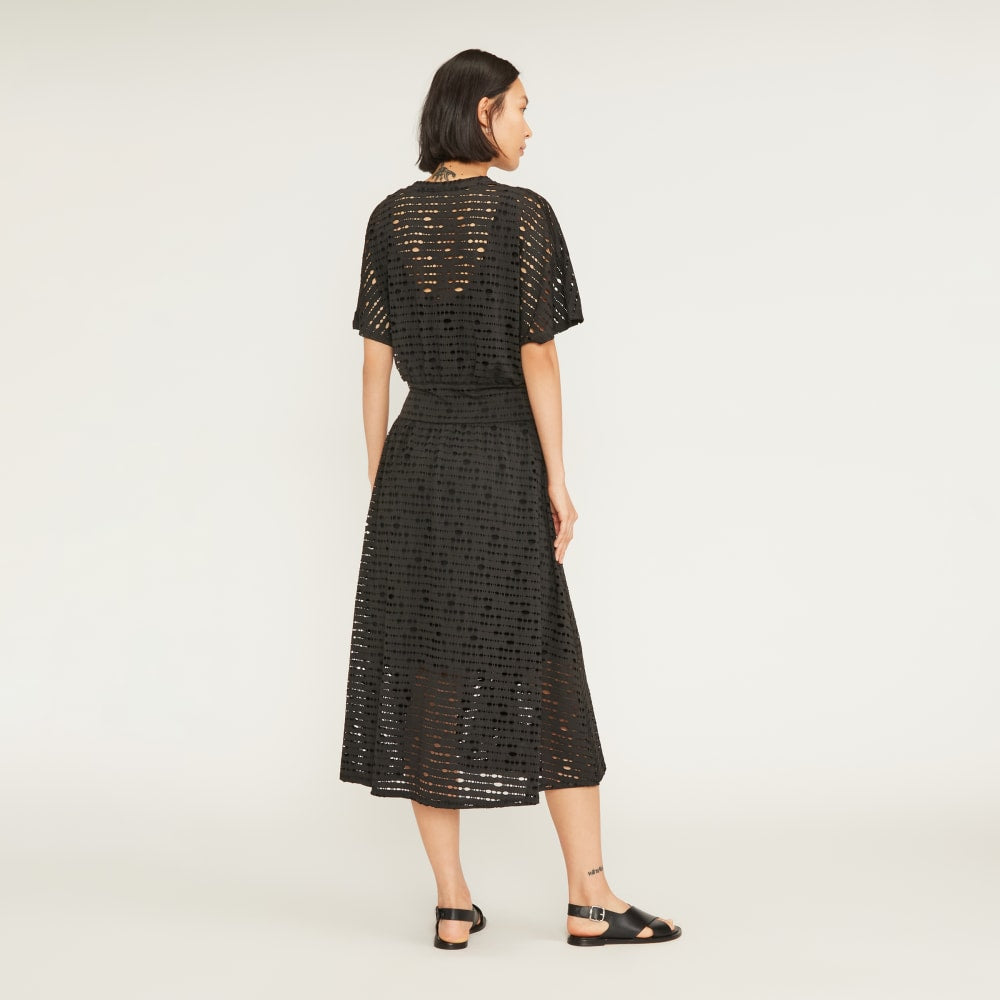 The Eyelet Waisted Dress | Black - Image 3