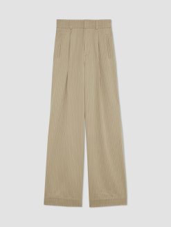 Alternative view of The Draper Pleated Pant in Buttersmooth | Cornstalk / Black | 32 Inseam