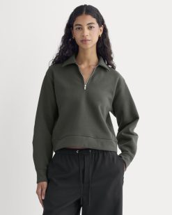 Luxe Fleece Zip Polo | Washed Black