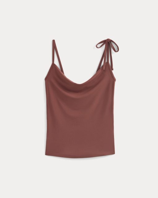 Alternative view of Tie-Shoulder Tank | Henna Red