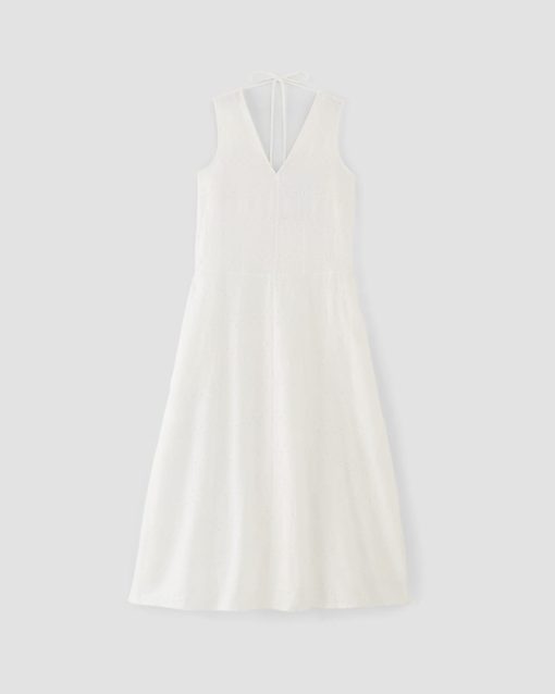 Alternative view of The Linen Eyelet Maxi Dress | White Eyelet