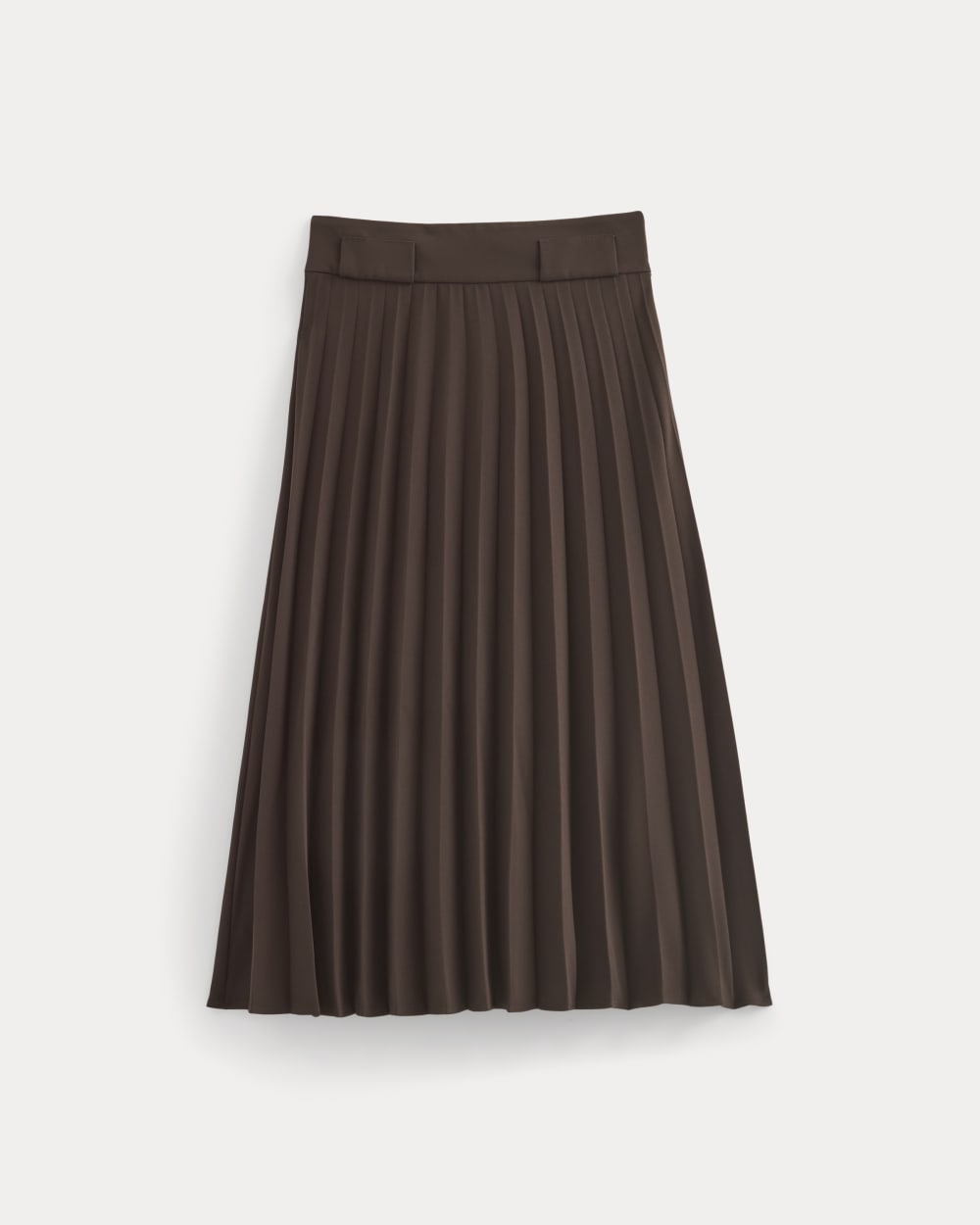 Pleated Crepe Midi Skirt | Dark Chocolate - Image 2