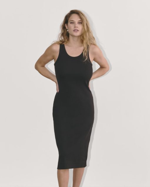The '90s Rib Dress | Black