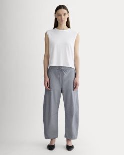 The Easy Barrel Pant | Dark Denim Pinstripe
