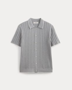 Alternative view of The No-Sweat Button-Down Polo | Heather Grey