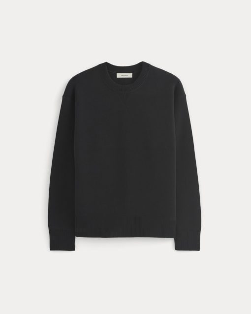 Alternative view of Luxe Merino Double-Knit Sweater |  Black