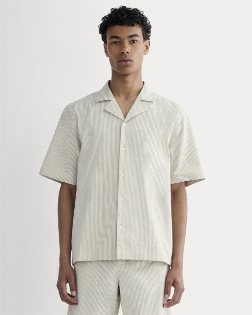 The Seersucker Resort Shirt | Trench Coat Khaki / Natural