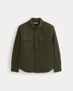 Alternative view of Heavyweight Waffle Twill Overshirt | Heathered Green