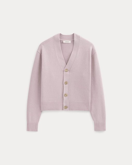 Alternative view of Cropped Cardigan in Everyday Cotton | Burnished Lilac