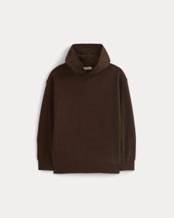 Alternative view of Twill Terry Jacquard Hoodie | Dark Mahogany