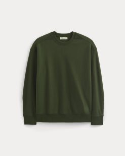 Alternative view of Twill Terry Jacquard Crew Sweatshirt | Dark Forest