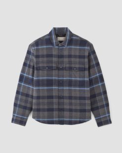 Alternative view of The Flannel Filled Shirt Jacket | Heritage Blue / Black / Navy / Heather Charcoal