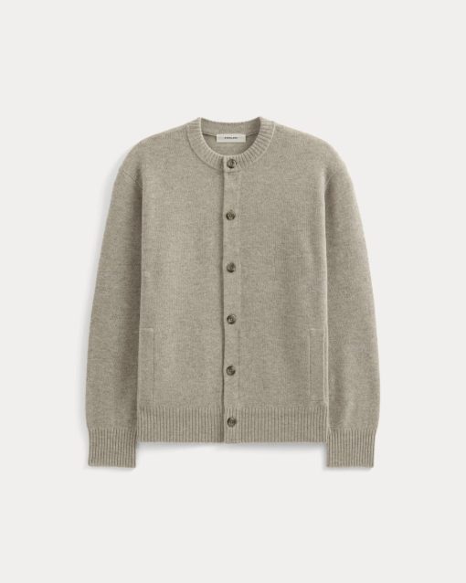 Alternative view of Luxe Merino Crew Cardigan | Heather Gravel