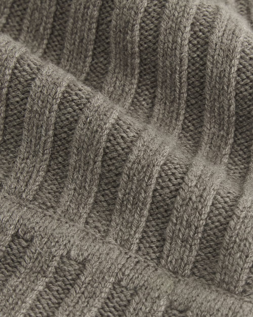 Chunky Ribbed Beanie | Taupe Melange - Image 4