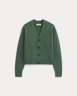 Alternative view of Cropped Cardigan in Everyday Cotton | Hunter Green