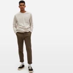 Alternative view of The Premium-Weight Long-Sleeve Crew | Uniform | Heather Oatmeal